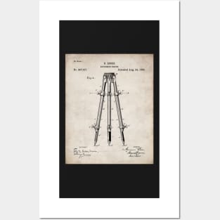 Surveyor Tripod Patent - Land Surveying Geology Geography Art - Antique Posters and Art